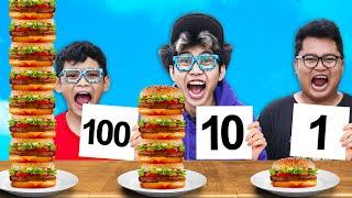 Tantanga 100 LAPIS BURGER VS 10 VS 1 MUKBANG LUCU WKWKW