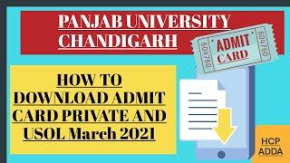 Panjab universityBA 1st semester Admit Card for Private and Usol students#hcp_adda