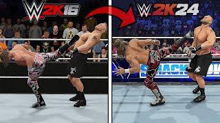 WWE 2K16 Vs. WWE 2K24 - Finishers Comparison Which is Better? 