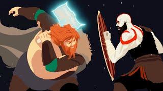 God of war - Ragnarok - Animation fight between Kratos Atreus and Thor