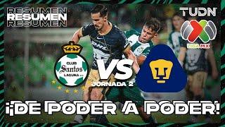 Resumen y goles  Santos vs Pumas  Liga Mx -AP2024 - J2  TUDN