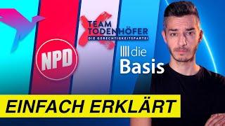 4 kleine Parteien einfach erklärt NPD Team Todenhöfer Humanisten Die Basis  Bundestagswahl 2021