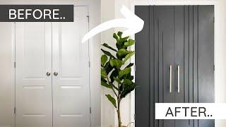 DIY CLOSET DOOR UPGRADE  Double door closet makeover  Closet makeover for small closets