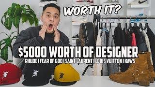 $5000 Designer Haul  Fear of God RHUDE Saint Laurent Louis Vuitton more...