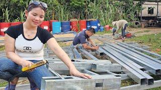 Girl makes floors and house frames out of iron and steel.