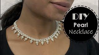 DIY Pearl Necklace  Pearl Jewelry  DIY Beaded Necklace