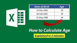 How to Calculate Age Using a Date of Birth in Excel  Excel Tutorials for Beginners