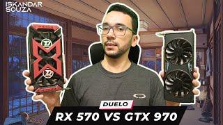 Qual a Melhor Placa de Vídeo? RX 570 VS GTX 970 em 2021 - Nvidia VS AMD - Benchmark Live e Consumo