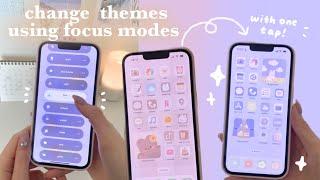 how to switch iphone themes using focus modes  iOS16 homescreen tutorial