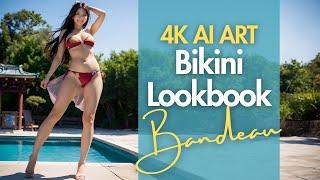 4K AI ART video - Japanese Model Lookbook - Bandeau Bikini 2