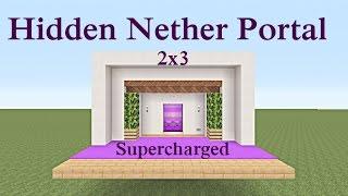 Minecraft Tutorial  Hidden Nether Portal Supercharged 2x3