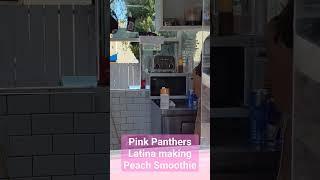 Pink Panthers Expresso shop #Latina makes us a Peach Smoothie 