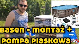 Basen stelażowy ogrodowy i pompa piaskowa montaż - Bestway pool 56946 installation Sand filter 58515