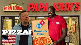 La PIZZA in AMERICA e cosi PAPA JOHNS vs DOMINOS PIZZA