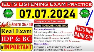 IELTS LISTENING PRACTICE TEST 2024 WITH ANSWERS  07.07.2024