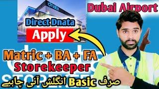 Apply For Storekeeper Job In Dubai Airport Dnata Website Emirates Group Carrier #dubaiworkvisa