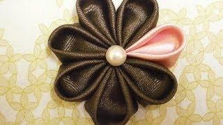 How to make kanzashi flowers DIY ribbon flowerstutorialkanzashi flores de cinta