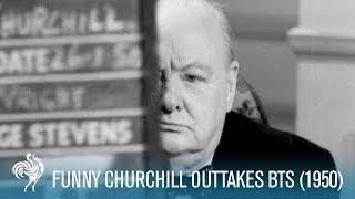 Funny Winston Churchill Outtakes Behind the Scenes 1950  British Pathé