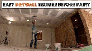 Easiest Drywall Texture For The Shop Ready For Paint Vibrating Rock Bucket For Skid Steer