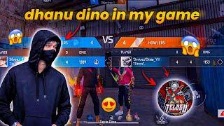 @DhanuDinoo  in my game Telugu gaming ff in my game I met dhanu dino in lone wolf mode