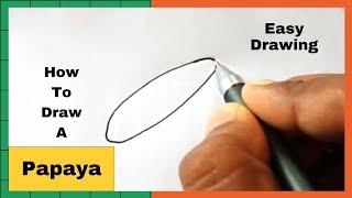 How To Draw A Papaya Step By Step  Papaya Drawing Easy  Easy Drawing  Drawing Steps 101