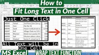 How to Fit Long Text in One Cell In MS Excel  How to Use Wrap Text in MS Excel  Wrap Text Function