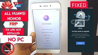 Any Huawei HONOR Frp Bypass 2022  HUAWEI Google Account Remove  FIX YOUTUBE UPDATE Without Pc