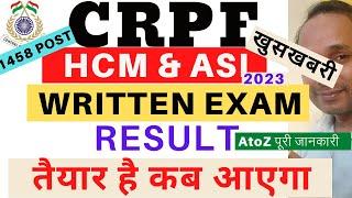CRPF HCM Result 2023  CRPF HCM Written Exam Result 2023  CRPF HCM Written Exam Result Date 2023