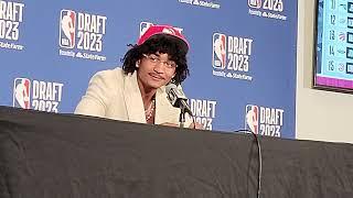 Kobe Bufkin 2023 NBA Draft Interview - the new Atlanta Hawks rookies press conference