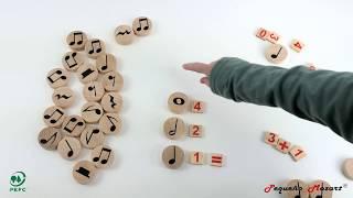 Sumas - Figuras musicales Pequeño Mozart en madera de haya