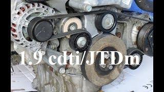How to replace v-ribbed belt & tensioner - 1.9 cdtiJTDm - Astra Zafira Vectra Alfa Romeo Saab