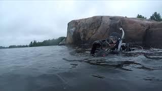 Scuba Diving for Underwater Treasures Twin Bridge Peshtigo Flowage Wisconsin where Rock Jumping is
