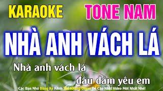 Nhà Anh Vách Lá Karaoke Tone Nam Nhạc Sống l Phối Chuẩn Dễ Hát l Thế Khang Organ