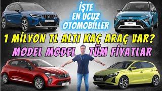 En Ucuz Arabalar 1 milyon TLye Alınabilecek Tüm Otomobiller 2024