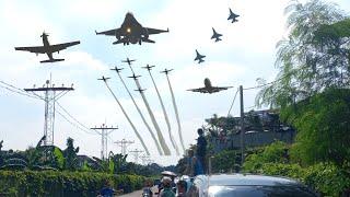 GREAT F-16 Fighter Jets And Jupiter Aerobatics Team Land At Halim Perdanakusuma Airport