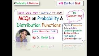 MCQs on Probability and Distribution functions  Short Cut Tricks  CSIR-UGC-NETIIT-JAM GATE