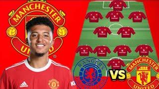 DEBUT SANCHO RANGERS VS MAN UNITED Potential 4-2-3-1  Line Up Under Ten Hag Friendly Match 202425