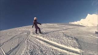 Short clip of kids snowboarding in Zermatt