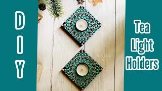 #45 DIY Mandala Tea-light holders  Home Decor  Unique Candle Holders  Dot Art Ideas  Mandala Art