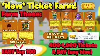 *New* OP Ticket Farm 400-1000 Tickets A DAY With New Leaderboards Bee Swarm Simulator