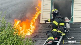 Firefighters Forced To Quickly Exit Window Of Private Dwelling Fire- Valley Stream NY