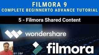 filmora 9 Complete beginner to advance  tutorial -5-  filmora shared content Urdu + Eng Sub