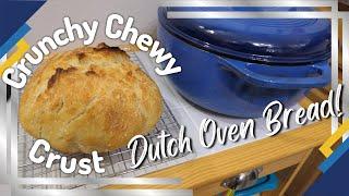 Easiest Homemade Bread Baked In Cast Iron Dutch Oven  Delicious Crunchy Crust Artisan Bread