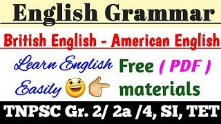 American English British EnglishTnpsc American EnglishTnpsc General EnglishGrammarTamilEnglish