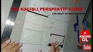 TEK KAÇIŞLI PERSPEKTİF TEKNİK ÇİZİMİÇOK BASİT ÖZET ANLATIM #architecture #çizim #architect #keşfet