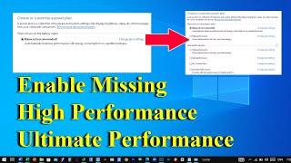 How To Enable Missing High Performance Plan  Ultimate Performance Power Plan Windows 10 11