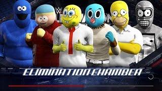 WWE 2K17 Wtf Spongebob vs Gumball vs Eric Cartman vs Homer Simpson vs Cookie Monster vs Bender