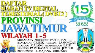 DAFTAR SIARAN TV DIGITAL TERESTERIAL DVBT2 PROVINSI JAWA TIMUR 2022