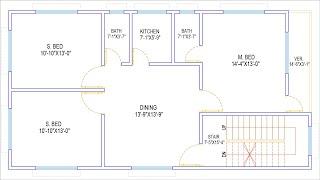 HOUSE PLAN DESIGN  EP 257  1000 SQUARE FT 3 BHK HOUSE PLAN  LAYOUT PLAN