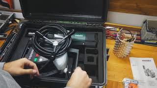 Unpacking  unboxing magnetic core drill Metabo MAG 50 600636500